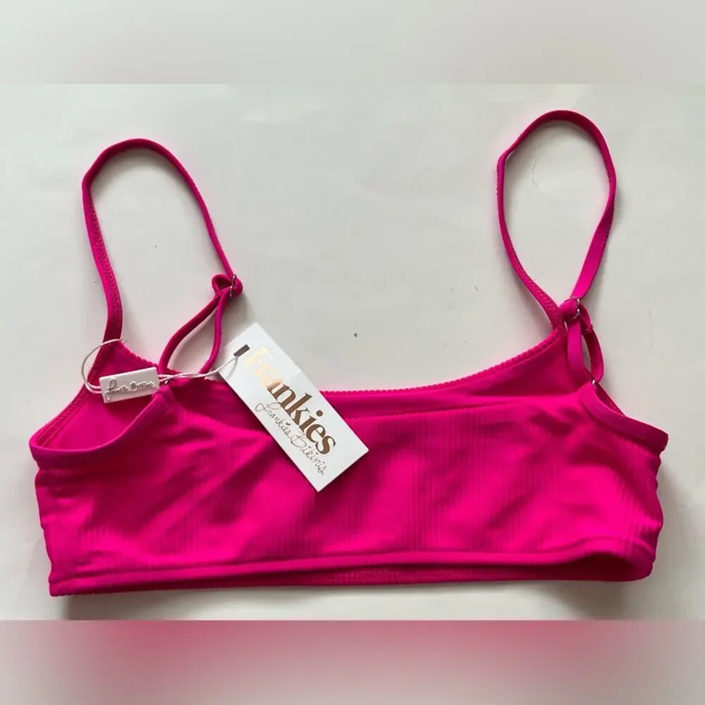 Frankie’s Bikinis Ribbed Bralette Bikini top small NWT